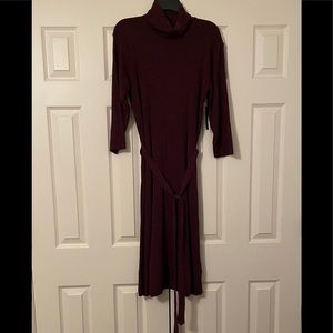 Worthington Dress Sangria Turow neck XL long sleev